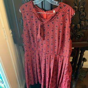HelloMiss for Modcloth Red Geometric Necktie Dress